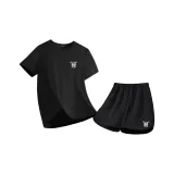 Black (Girlish Butterfly Chest Logo) + Black (Girlish Butterfly Chest Logo on Front Left of Pants)  
Черный (Девичий Бабочка Логотип на груди) + Черный (Девичий Бабочка Логотип на передней левой части штанов)