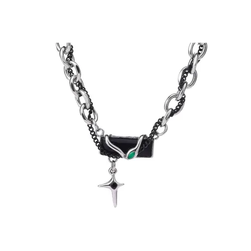 MAGICPOLE Титановая сталь Циркон Ожерелья Мужской Серебряный