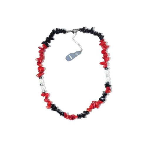 Get'em ON Красный и Черный Камни Белая Раковина Бусина Ожерелья Унисекс