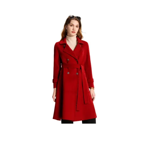 FENHONGMALI Red Женское Пальто