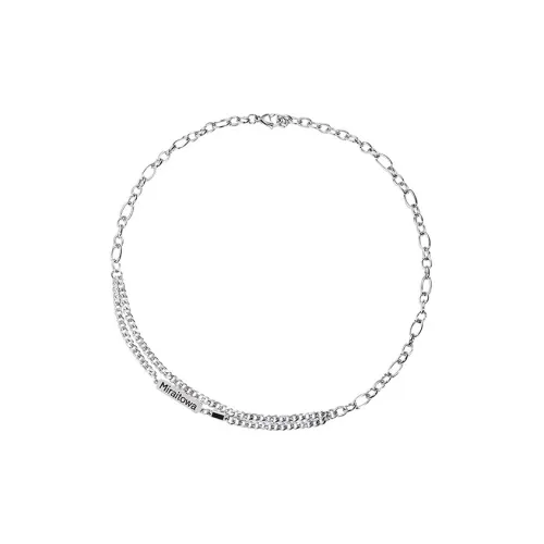 AKAK Титановые стальные ожерелья мужские серебристо-белые