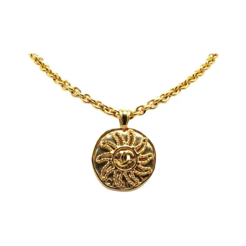 CHANEL Золото-покрытое ожерелье женское золото