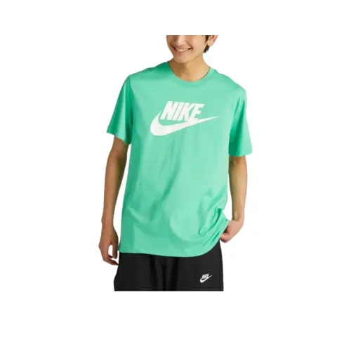 Nike Swoosh Printed Round Neck Pure Cotton T-Shirt Men's Green Найк Swoosh Printed Round Neck Pure Cotton T-Shirt Мужской Зеленый