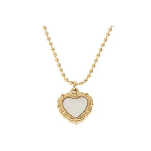 NATURALLYJOJO Титановая сталь Жемчужная раковина Ожерелья Женские Золотой