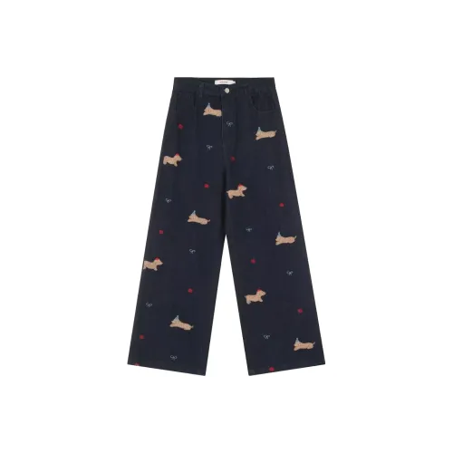 PAINT STAIN Синий Унисекс Джинсы