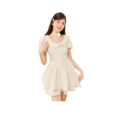 Apricot Женские Короткие Платья с Длинными Рукавами