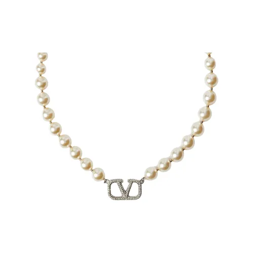 Valentino Искусственный жемчуг Ожерелье Женское Золото
