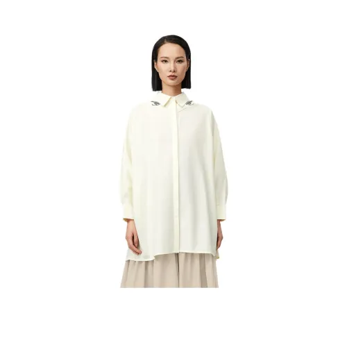 XUANZHIWU Экрю Женские Рубашки