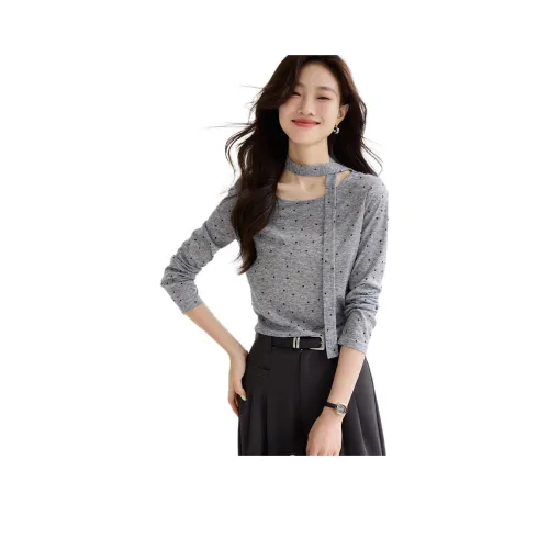 Mo Han Yi Mei T Рубашка Женская Серого цвета