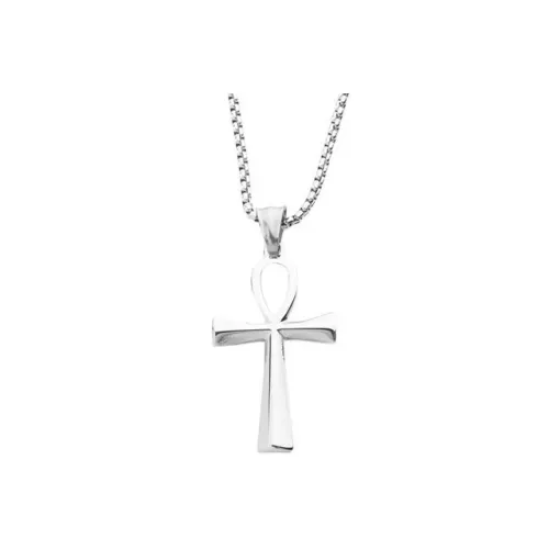 Kelanxi Титановые стальные ожерелья унисекс серебряные