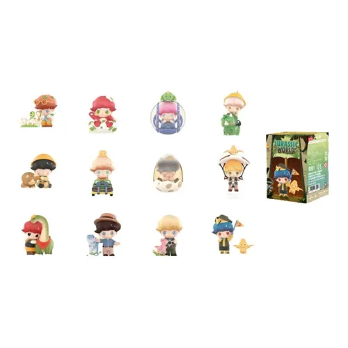 POP MART Dimoo Jurassic Collection 100% Слепые коробки Один Mystery Коробка Целая коробка 12 шт