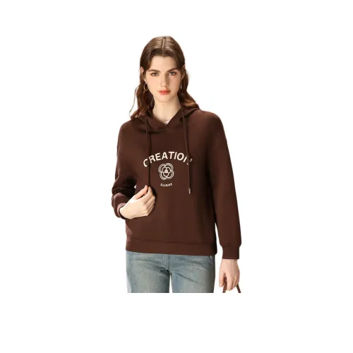 FENHONGMALI Толстовка Женская Кофейного цвета