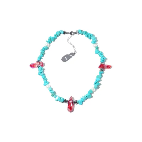 Get'em ON Синий Crushed Камень Белая раковина Бусины Фиолетовый Камень Columns Ожерелья Унисекс