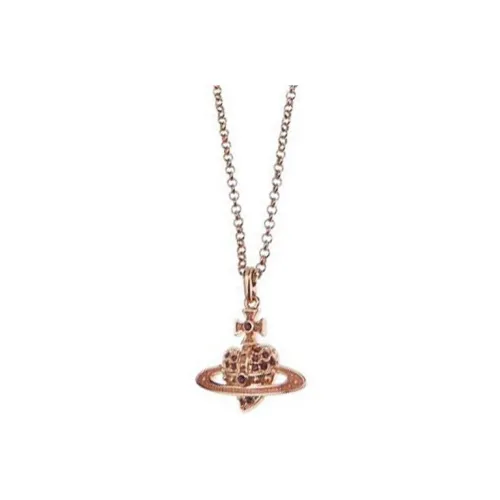 Vivienne Westwood Metal Necklaces Женские Розовое золото Фиолетовый алмаз