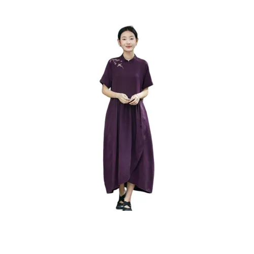 JIXIANGYUER Короткое платье с короткими рукавами женское