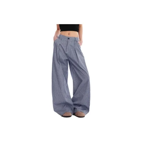 ICEGZ37 Blue Plaid Unisex Casual Pants ICEGZ37 Синий Клетка Унисекс Повседневные Штаны