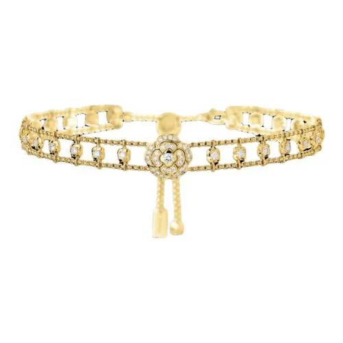 CHANEL Гибкое Колье-чокер Bouton De Camélia Желтое Золото 18 Карат, Бриллианты