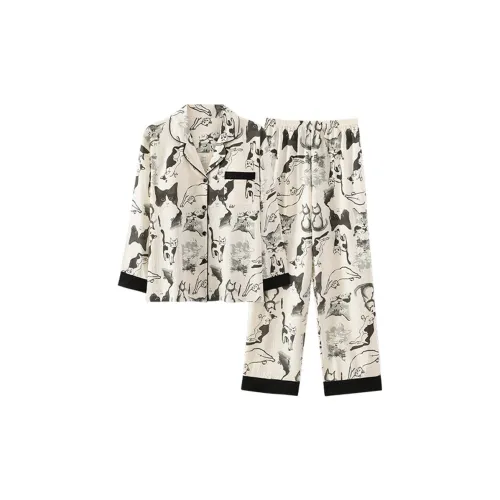 QIAOYUN Котенок Женские Пижамные Комплекты