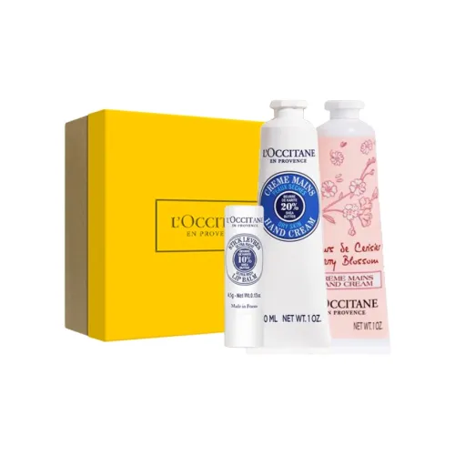 LOCCITANE Вишневый цветок Крем для рук Бальзам для губ Наборы для ухода Аромат Увлажняющий Функция 4,5г+30мл*2