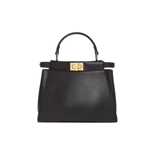 FENDI Peekaboo MiniСумка Из Кожи Черного Цвета