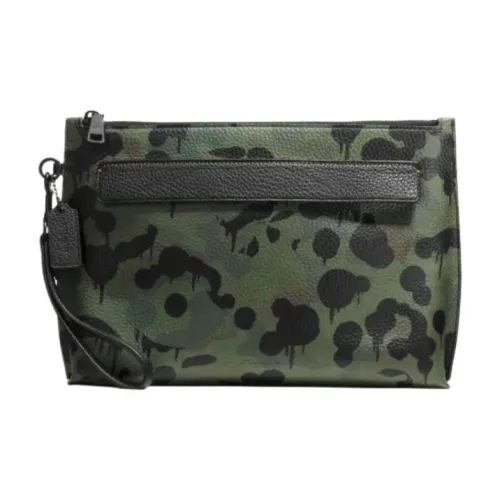 COACH GRAIN LEATHER Клатч Мужской Армейский зеленый