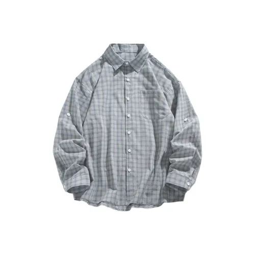 SHIGUANGLULU Синие Унисекс Рубашки