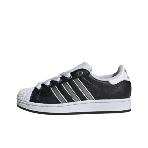 Adidas Originals Superstar 2 Низкий Топ Поддержка Детские Скейтбординги Черные Подростки