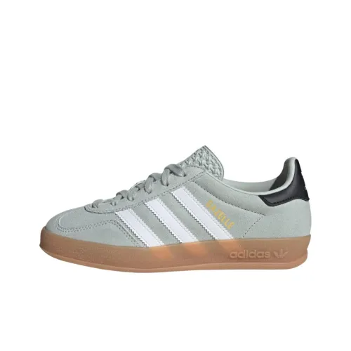 Adidas Originals GAZELLE INDOOR Устойчивый к истиранию Низкий Топ Детские Скейтбординги Чудеса Серебряный Подростки
