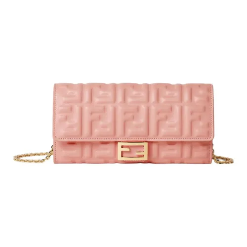 FENDI Baguette Sheepskin Wallet Women's Pink