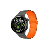 Серый & Апельсин [Три-Линк H-Линк Силикон Магнитная Ремешок для Часов Полоска]