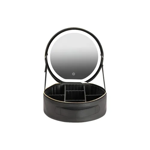 XZAN LED Полоса Светодиодные Ленты Зеркало Круглое Косметичка для макияжа Косметичка для макияжа Большая емкость Путешествие Портативный Косметический мешок для хранения