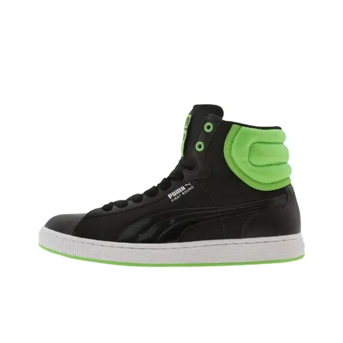 PUMA First Round High Топ Скейтборд Кроссовки Мужские Черные Зеленые