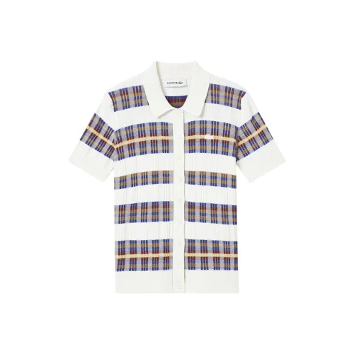 LACOSTE 6QI/Белый и Многоцветные Полосы Женские Трикотаж