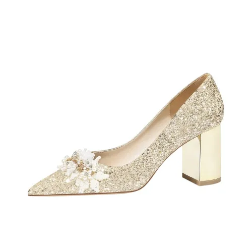 CPXO Высокие каблуки Золотой 6 см Женские