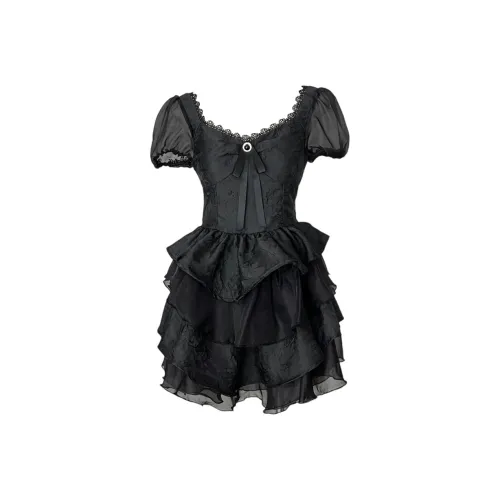 GRAYISMOON Короткое платье с короткими рукавами женское