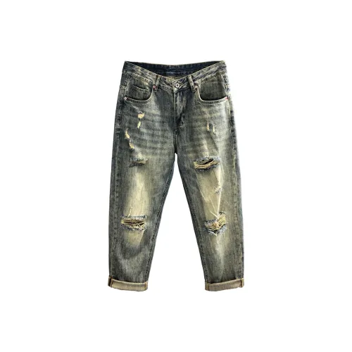 YGQPZHZ Винтажные синие мужские джинсы