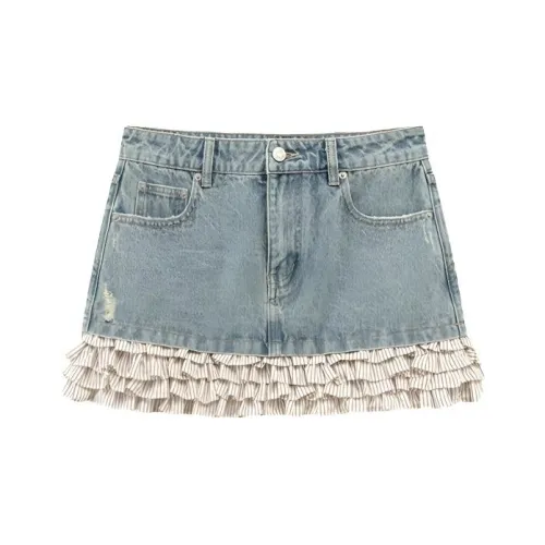 Leather Cat Джинсовые короткие юбки Женские