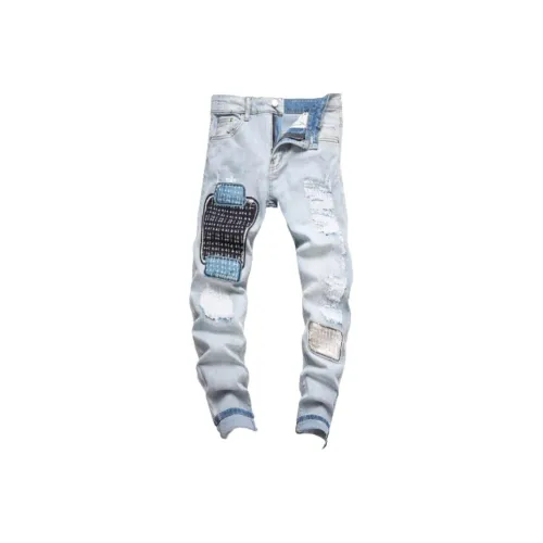 BLACK AT Синий Унисекс Джинсы