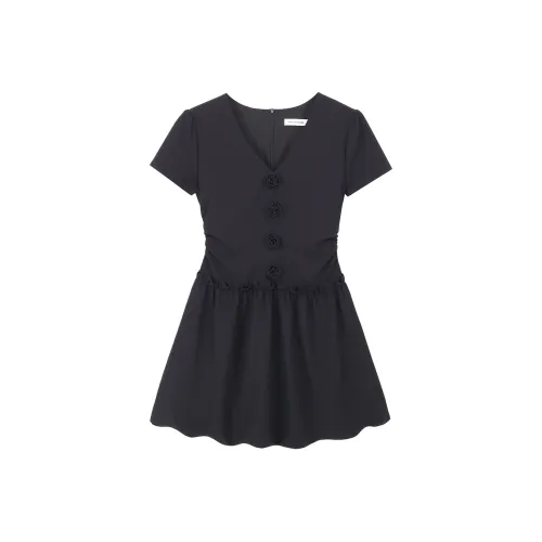 GRAYISMOON Короткое платье с короткими рукавами женское