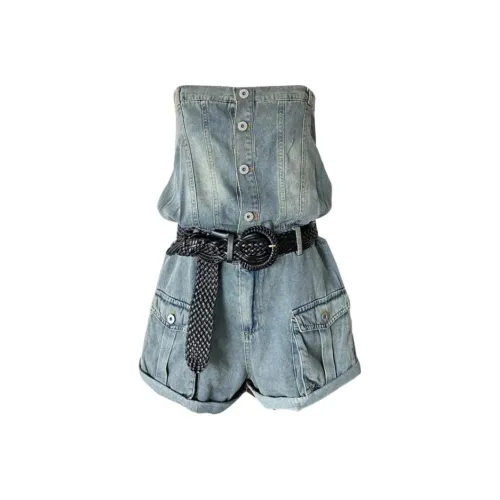 VKXOW Синий + Ремень Женские Комбинезоны