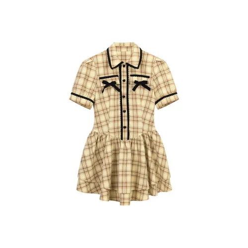 GRAYISMOON Короткое платье с короткими рукавами женское