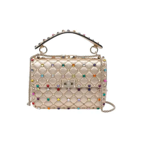Valentino GARAVANIROCKSTUD SPIKE Телячья кожа Сумка Средний Женские Золотой
