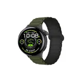 Армейский зеленый и черный [Три-Линк H-Линк силиконовый магнитный браслет с полосой для часов]