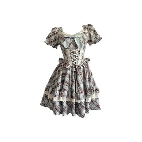 GRAYISMOON Короткое платье с короткими рукавами женское