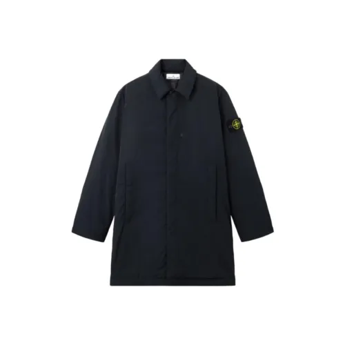 STONE ISLAND Хлопковый пуховик Мужской Черный