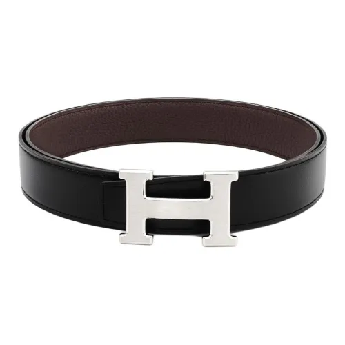 HERMES Мужской Черный Шоколад Ширина 3,2 см