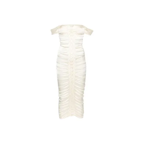 Patrizia Pepe SS24 Без рукавов Платье Женское Натуральный Белый