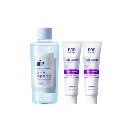 BOP Мягкий Clean Наборы для ухода за полостью рта Чистка и Освіжающий Дыхание 500 мл + 100 г + 100 г