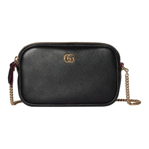 GUCCI GG Marmont Кожа Camera Сумка Плечевая Сумка Мини Женский Черный