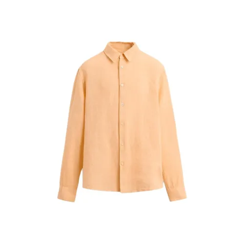 ZARA Оранжевые Красные Мужские Рубашки